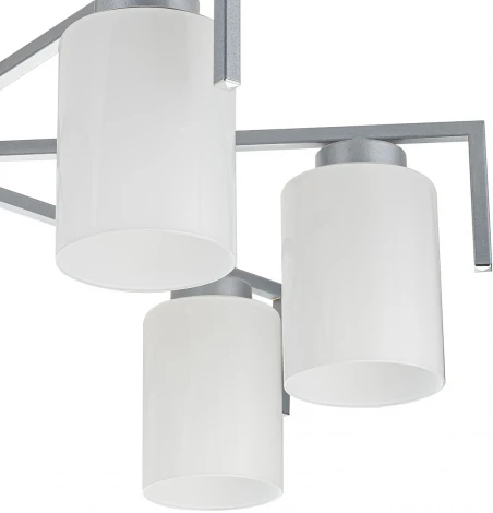 Потолочная люстра на штанге Escada Style 1142/7P Silver 7х60Вт E27, металл/стекло, серебро (220V)