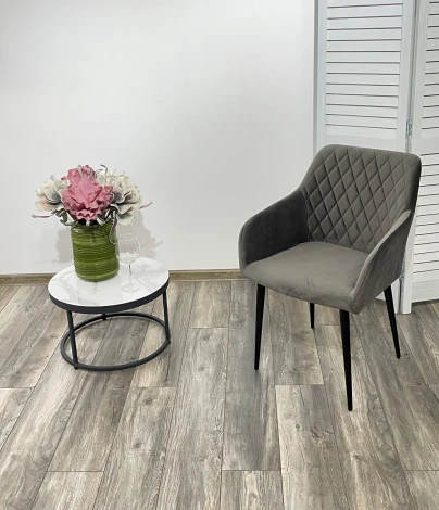 Стул M-City BRANDY-X ГРАФИТ #14, велюр / черный каркас