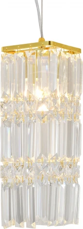 Подвесной светильник Escada Chamarel 2128/1S 1x60Вт E14, металл/хрусталь, золото (220V, на тросе)