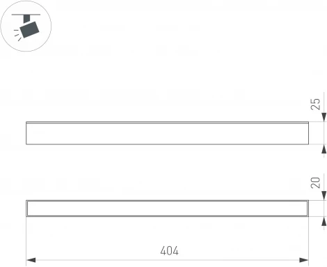 светильник магнитный MAG-FLAT-25-L400-12W Warm3000 (BK, 100 deg, 24V, DALI) (Arlight, IP20 Металл) 046333