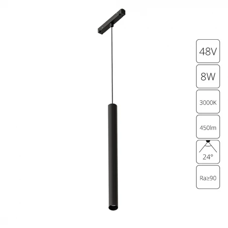 Магнитный трековый светильник 48V Arte Lamp Linea A4780SP-1BK (LED, круглые)