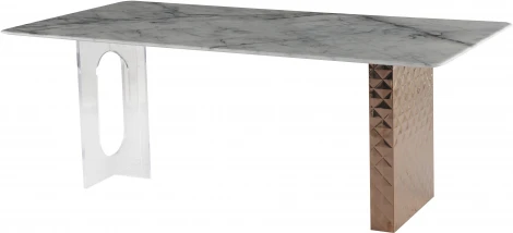 Стол обеденный IST-CASA Ардео F-1560, 200x100x76 см, белый мрамор