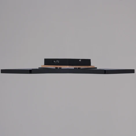 Потолочная люстра светодиодная на штанге с пультом с регулировкой цветовой температуры, яркости и ночным режимом Reluce 78560-0.3-04 BK+WOOD