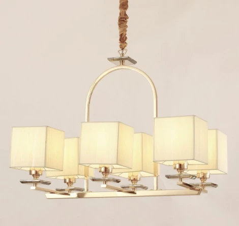 Подвесная люстра Lumina Deco Liniano LDP 17100-6 GD (220V, на цепи, куб)