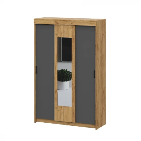 Шкаф Арника-купе Вена ШК 101, Дуб золотой, Графит серый