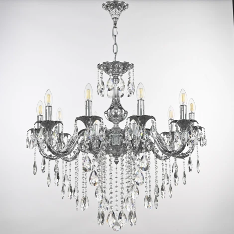 Подвесная люстра Bohemia AL7901 AL79101/10/250 B Ni (220V, подвески, на цепи, подсвечник, свеча)