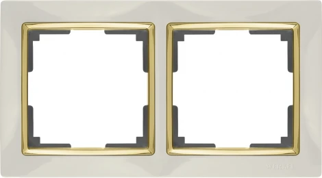 Рамка на 2 поста Snabb (слоновая кость/золото) Werkel W0021932 (a051651)