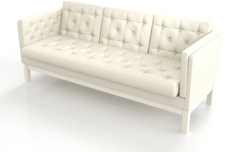 Диван Arsko Айверс Б беленый дуб белый кожзам