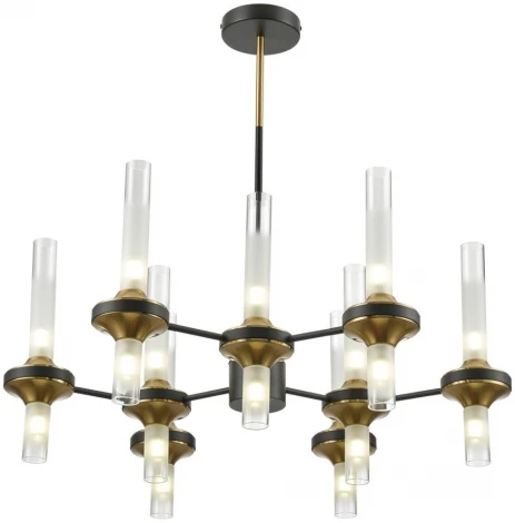 Потолочная люстра на штанге Lumion Tamaresa 8112/18 черный/бронза/прозрачный, металл/стекло G9 18*30W 220V