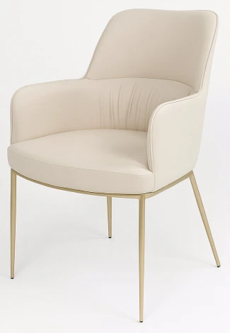 Стул БРУНО (BRUNO) цвет МОЛОЧНЫЙ Milk T1-02, экокожа / шампань, ®DISAUR M-City 64386