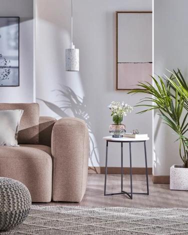 Журнальный стол La Forma (ex Julia Grup) Bryson b (Белый,Черный,Серый/ Металл,Мрамор,Сталь)