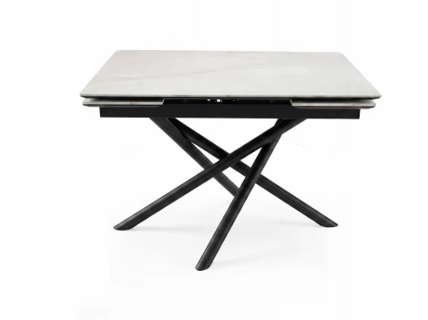 Стол DikLine BKX110 Керамика белый Icelandic white jade (Ostra Bianco Light)/подстолье черное/опоры черные (2уп.) 00-00087088