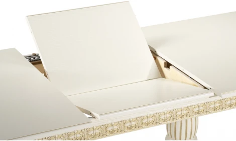 Деревянный стол Woodville Морнит 180(240)х100 слоновая кость / золото 515969