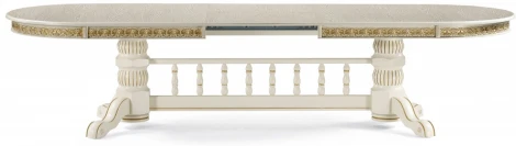 Стол деревянный Woodville Кассиль крем / золотая патина арт.615219