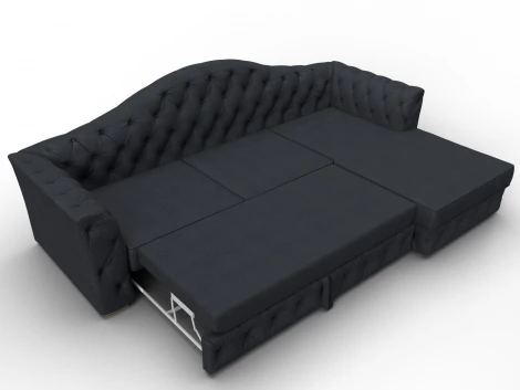 Диван угловой Артис правый угол (Брус,Рейка,Замша/Темно-серый) Лига Диванов 128038