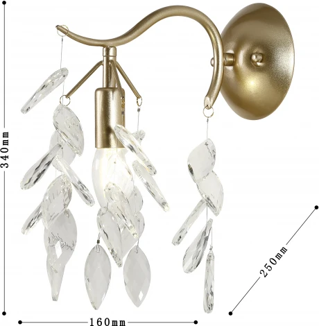 Бра Favourite Brillo 3003-1W (220V, хрусталь, подвески, лепестки, листья, ветки)