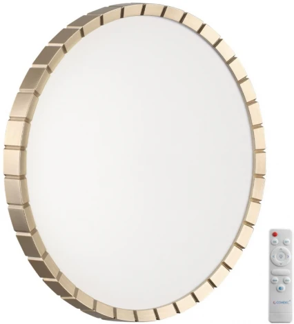 Настенно-потолочный светильник Sonex Atabi Gold пластик/белый/золотой 7648/EL PALE SN LED 70Вт 3000-6000К D486 IP43 пульт ДУ (220V, круглые)