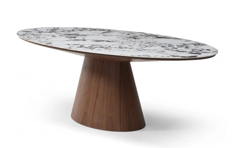 Стол DT2483 (230-110-76) глянцевая керамика АРАБЕСКАТО/орех ESF 5848