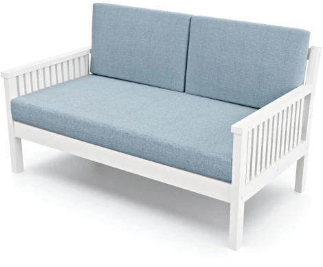 Диван Arsko Норман М белая эмаль голубая рогожка