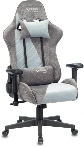Кресло игровое Zombie VIKING X Fabric серо-голубой с подголов. крестовина пластик