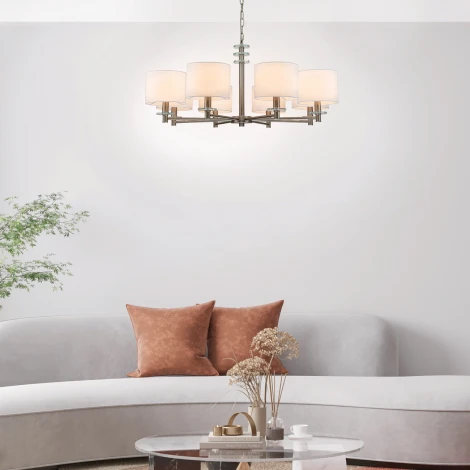 Подвесная люстра Novella 641/8PL E14*60W Satin nickel (220V, на цепи)