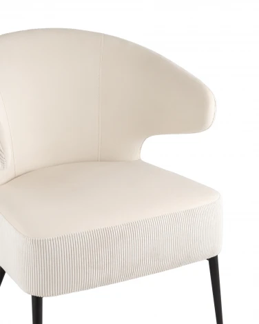 Кресло Stool Group лаунж Royal Stripes велюр молочный УТ000036774