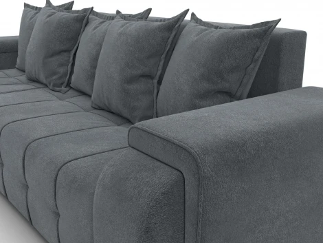 Диван угловой Лига-121 левый угол (ДСП,Брус,Велюр/Светло-серый) Лига Диванов 137355L