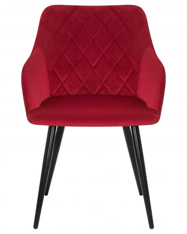Стул обеденный ROBERT (черные матовые ножки, велюр V108-37 Бордовый)