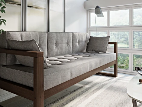 Диван Arsko Астер Б орех серая рогожка