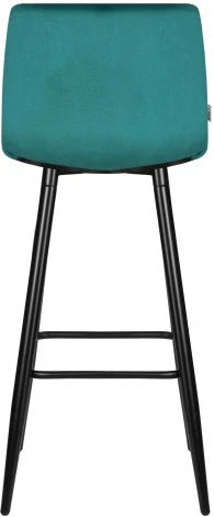 Стул барный Dobrin NICOLE (черные матовые ножки, морской волны велюр (108-119))