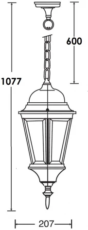 Уличный светильник подвесной Oasis Light ASTORIA 2 91405L cover Gb (220V, на цепи, IP44)