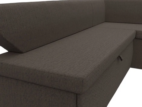 Диван кухонный угловой Омура правый угол (Коричневый/Рогожка) Лига Диванов арт.125896