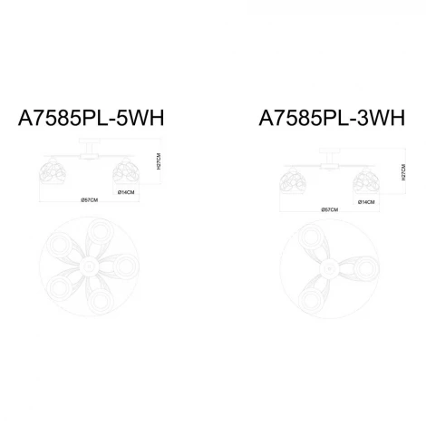 Потолочная люстра Arte Lamp Sansa A7585PL-5WH