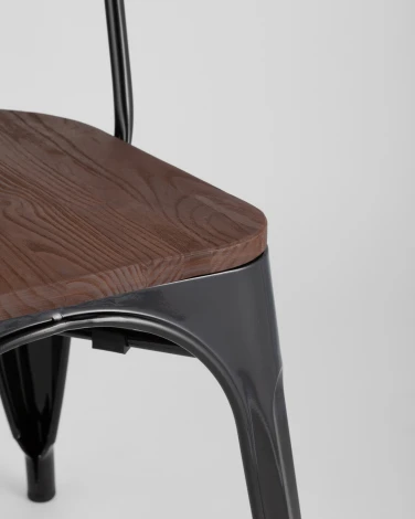 Стул Stool Group TOLIX WOOD черный глянцевый УТ000000942