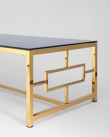 Журнальный стол Stool Group 120*60 БРУКЛИН золото стекло smoke УТ000001494