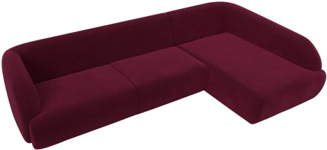 Диван угловой Лига-041 правый угол (Бордовый/Микровельвет) Лига Диванов арт.122183