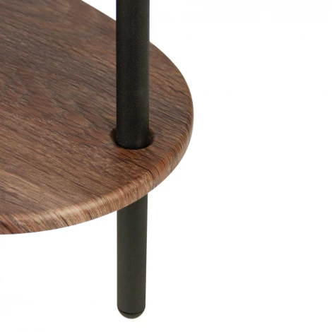 Стол журнальный МеталлАрт М036 коричневый дуб/черный Mebelik 009499