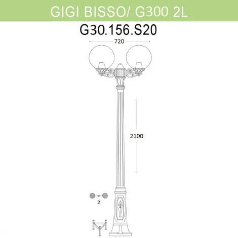 Наземный фонарь Fumagalli GLOBE 300 G30.156.S20.BYF1R (220V, фонарь, шар, IP55)