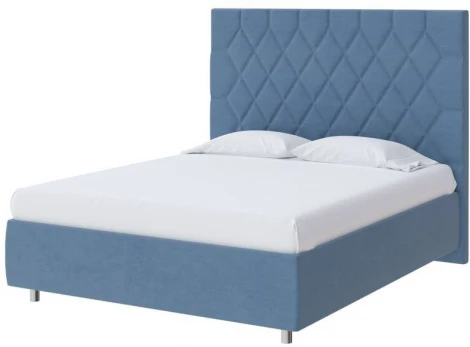 PROxSON Кровать Rhomby без основания (Ткань: Рогожка Тетра Голубой) 200x200