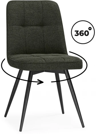 Обеденный стул Woodville Texas (Металл, Рогожка/Черный) арт.15893