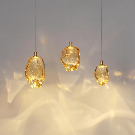 Подвесной светильник Odeon Light Gemme 7111/4LA золотистый/янтарное стекло/металл IP20 LED 4W 300Лм 3000K 200° 220V