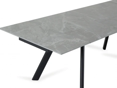 Раскладной обеденный стол Bronte ОГОГО Обстановочка! (Керамика/Серый,Черный) арт.926793