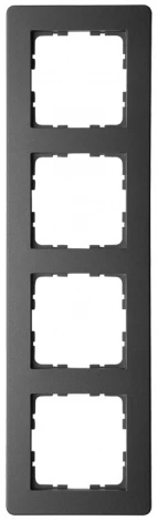 Рамка на 4 поста (черный матовый) Jasmart G-Flex G1104PB