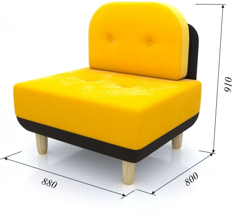 Кресло Arsko Торли желтый велюр