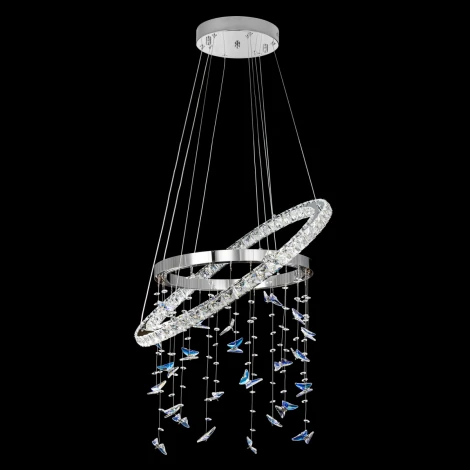 Подвесная люстра Citilux Etera CL322060 (регулировка яркости, LED, подвески, пульт управления, на тросе, кольцо, бабочки)