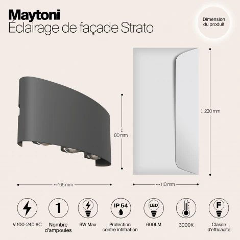 Архитектурная подсветка Maytoni Strato O417WL-L6GR3K (LED, 220V, IP54)