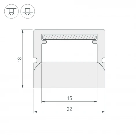 Профиль WPH-FLOOR22-2000 (Пластик) 023290 Arlight