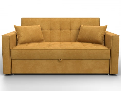 Диван прямой Лига-104 (140) (ЛДСП,Брус,Фанера,Велюр/Желтый) Лига Диванов 134863