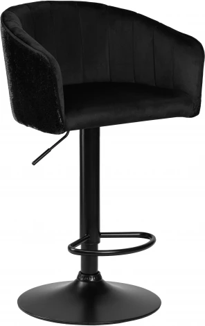 Стул барный DOBRIN DARCY BLACK SHINY (черный велюр с черно-золотыми пайетками) 5025_BlackBase_Shiny-LM SHINY, цвет сиденья черный пайетками, основания