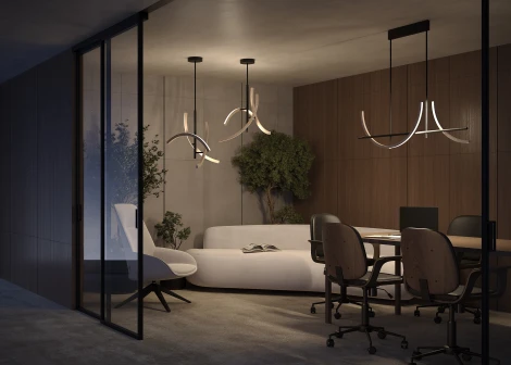 Потолочная люстра на штанге Maytoni Wabi MOD428PL-L27BK (LED, 220V)